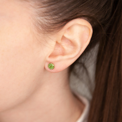 Puces d'oreilles Péridots & Or Jaune - Aurora