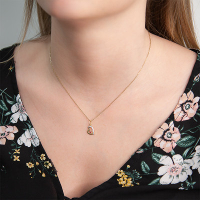 Pendentif coeur étiré rubis, Or jaune - Emanessence