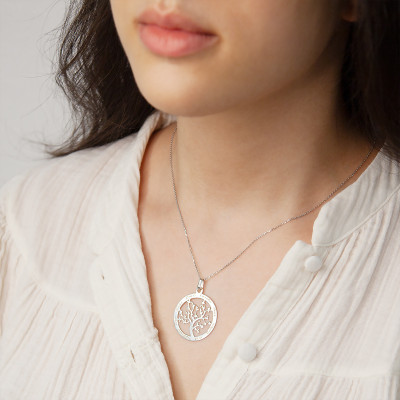 Pendentif Arbre de vie gravable, Argent, 30mm - Lumiosa