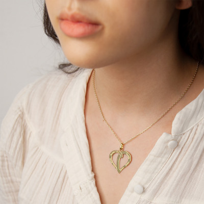 Pendentif Gravable coeur ajouré, Or jaune - Lumiosa