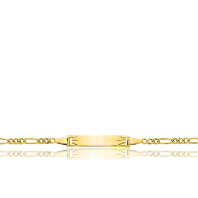 Gourmette Maille Cheval Triple, Or jaune 750, 12 à 14cm - Emanessence