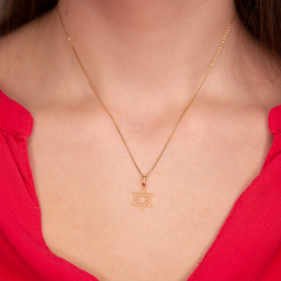 Pendentif Etoile de David Ajourée, Or Jaune - Rosatella