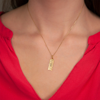 Pendentif Tiki Plat, Or Jaune - Rosatella