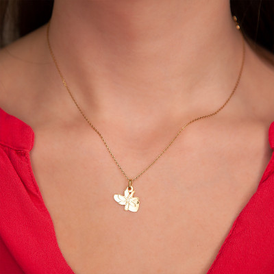 Pendentif Fleur de Tiaré, Or Jaune, 14.40x15.50mm - Rosatella