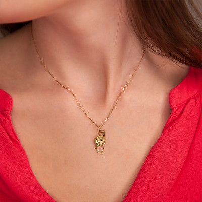 Pendentif Corse et Tête de Maure, Or jaune - Rosatella