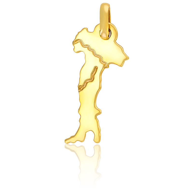 Pendentif en argent rhodié carte d'Italie grand modèle