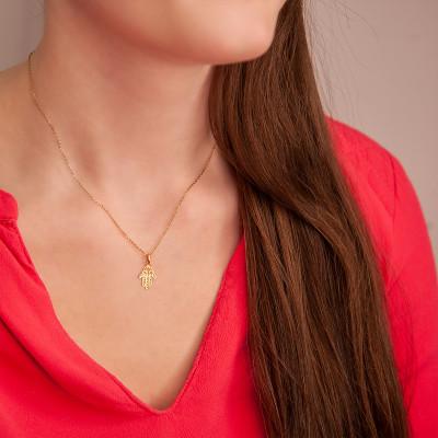 Pendentif Main de Fatma, Or Jaune, 9,70x12,40 mm - Rosatella