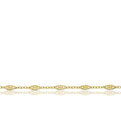 Bracelet Or jaune 750 Filigrane, 4 mm - Manillon
