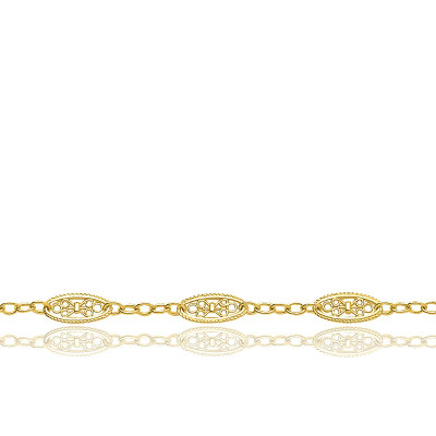 Bracelet Or jaune 750 Filigrane, 5 mm - Manillon