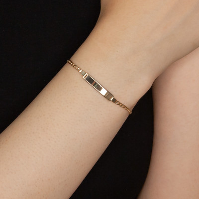 Gourmette Femme, Or Jaune 375, 18,50 cm, 2,40 mm - Emanessence