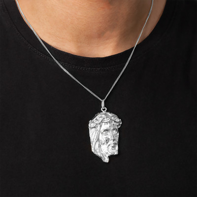 Pendentif Tête de Christ, Oxydes & Argent - Vandona