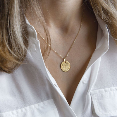 Médaille Arbre de Vie Biche, Or jaune 750, 18mm - Augis