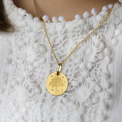 Médaille Arbre de Vie Cœur, Or Jaune 750, 14 et 16mm - Augis