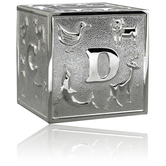 Tirelire En Metal Tirelire Cube Alphabet En Métal Argenté Tirelire Metal