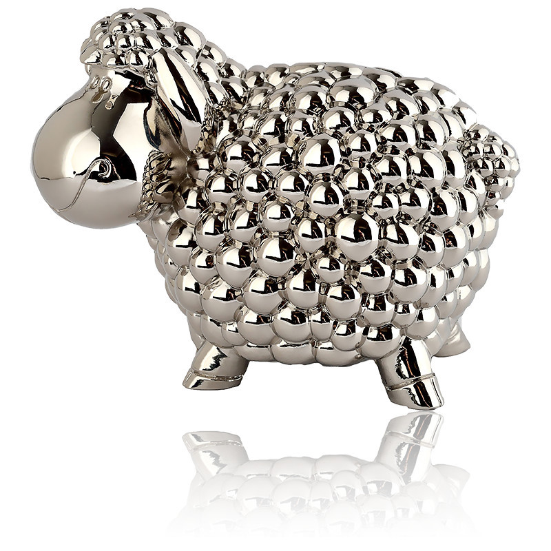 Tirelire Mouton Zilverstad – Argenté Laqué – Élégante Et Personnalisable