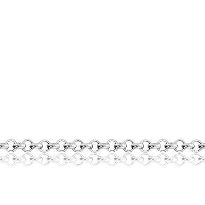 Chaîne Jaseron, Or blanc 750, longueur 40 cm - Manillon