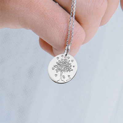 Médaille Arbre de Vie Cœur, Or blanc 750, 14 & 16mm - Augis