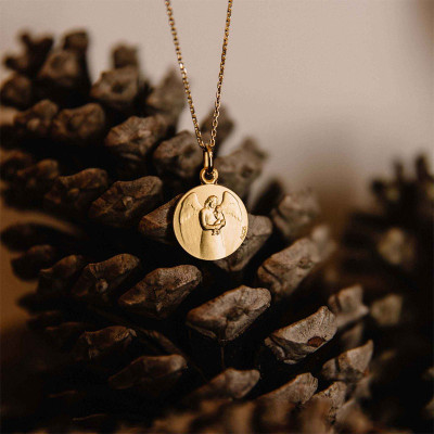 Médaille Ange Gardien Bébé, Or jaune 750, 16mm - Augis