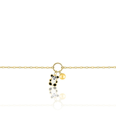 Bracelet Enfant Panda, Or jaune 750 & Email - Bambins