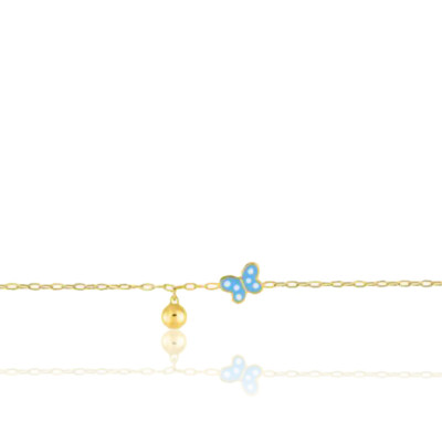 Bracelet Enfant Papillon, Or jaune 750 & Email - Bambins