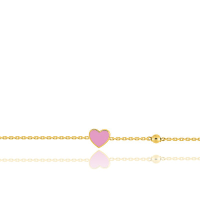 Bracelet Enfant Cœur, Or jaune 750 & Email - Bambins