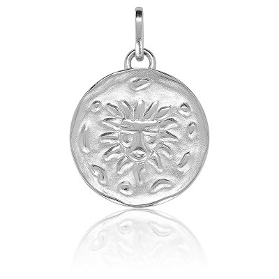 Breloque ronde 13.5 mm - signe astrologique Sagittaire - Argent 925 Doré x1 - Perles & Co