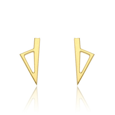 Boucles d'Oreilles Corse Triangle, Or jaune 375 - Rosatella