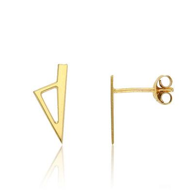 Boucles d'Oreilles Corse Triangle, Or jaune 375 - Rosatella