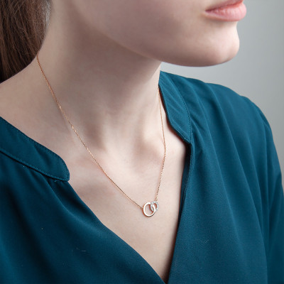 Collier Cercles Infini, 2 Ors 750 & Diamant - Joelli