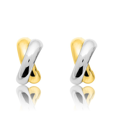 Demi Créoles Bicolores, Plaqué Or - Emanessence
