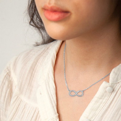 Collier personnalisé, Prénom Infini, Or blanc, 40cm - Lumiosa