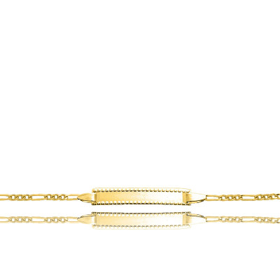 Gourmette Enfant Maille Cheval Triple, Plaqué Or Jaune, 13 à 15cm - Bambins