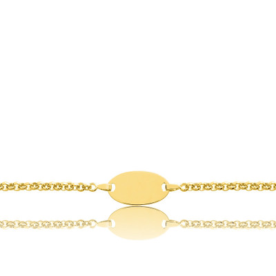 Gourmette Maille Jaseron, Plaqué Or Jaune, 18cm - Emanessence