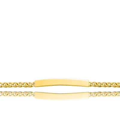 Gourmette Maille Gourmette, Plaqué Or Jaune, 18cm - Emanessence