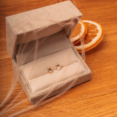 Boucles d'Oreilles Oursons, Or jaune 750 & Nacre - Bambins