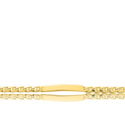 Gourmette Maille Marine, Plaqué Or Jaune, 19cm - Emanessence