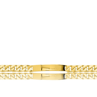 Gourmette Identité, Plaqué Or Jaune, 20cm - Emanessence