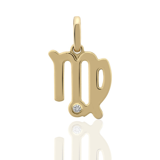 Pendentif En Argent Massif Signe Astrologique Vierge - Bijou D'occasion, Couleur Argenté