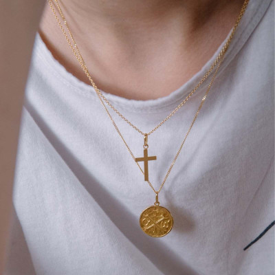 Médaille Chrisme Monogramme du Christ, Or Jaune 750, 18mm - Augis