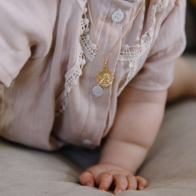 Médaille Ange Raphaël Songeur, Or Jaune 375, 16mm - Augis