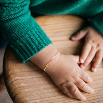 Bracelet Croix, Or Jaune 750 - Augis