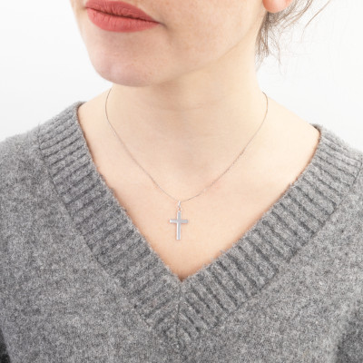 Pendentif Croix, Argent 925, 22x14mm - Emanessence