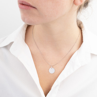 Pendentif Rond, Argent 925 Poli, 15 mm - Emanessence