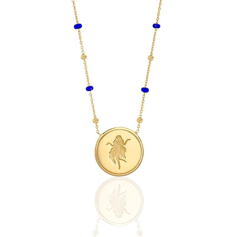 Pendentif signe astrologique vierge plaqué or 18k