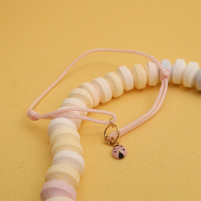 Bracelet Cordon Coccinelle, Or jaune 750 & Émail - Bambins