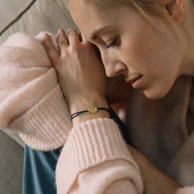Bracelet Cordon Médaille d'Amour, Or Jaune 750 - Augis