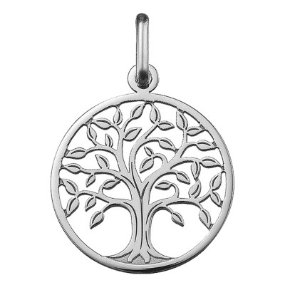 Médaille Arbre de Vie ajourée, Or blanc 750, 17 mm - Argyor