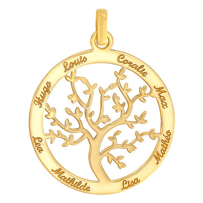 Pendentif Arbre de vie gravable, Or jaune, 30mm - Lumiosa