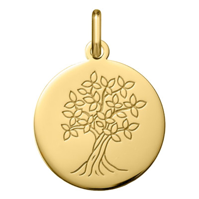 Médaille Arbre de Vie Gravé, Or jaune 750, 18mm - Argyor