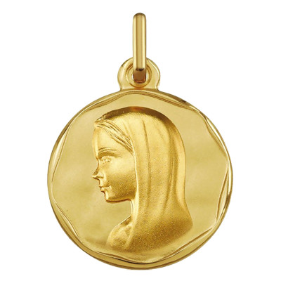 Médaille Vierge Bord Cachet, Or jaune 375, 16mm - Argyor